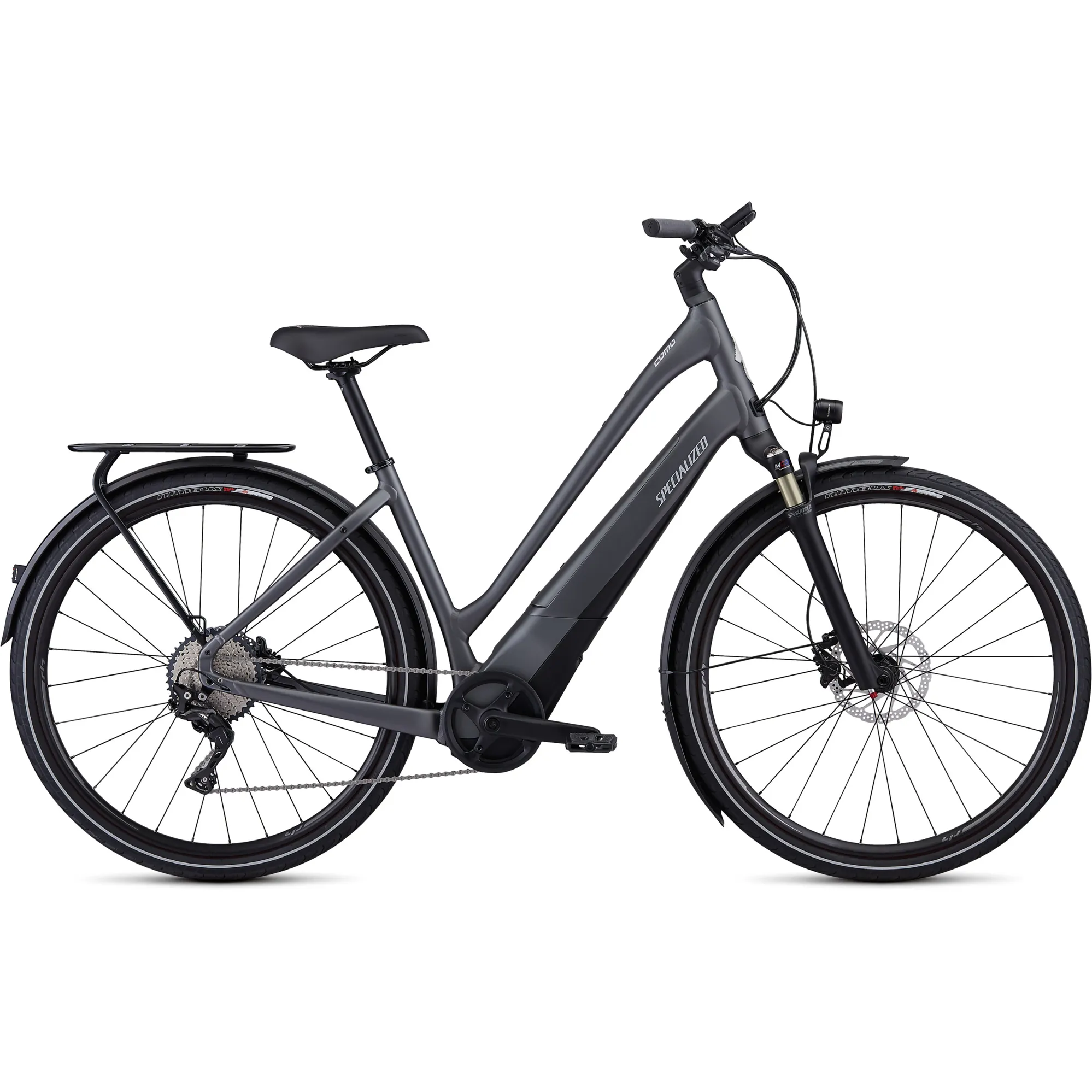 specialized como electric bicycle Turbo 5.0 IGH Gloss Metallic Dark Navy / Satin Silver Reflective / S The bike is equipped with DRYTECH fenders Specialized Turbo Como Review |
