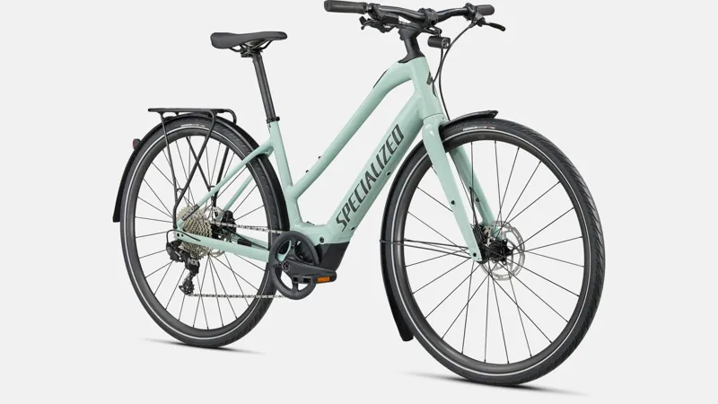 Specialized Turbo Vado SL 4.0 Step-Through EQ Electric Hybrid Bike 2024 White Sage/ Black-1