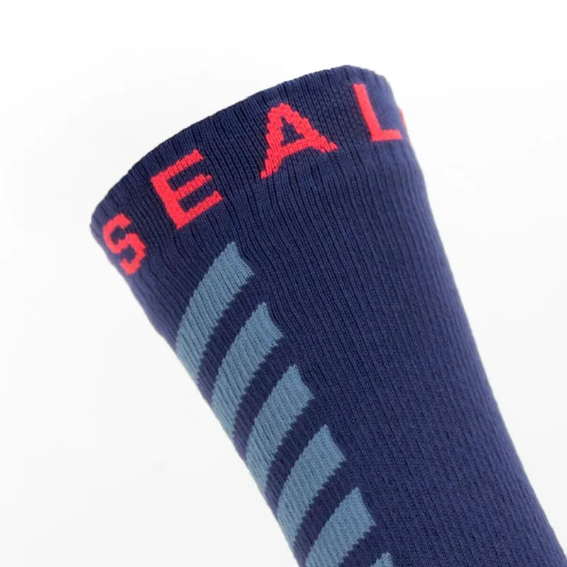 SealSkinz Warm Weather Mid Length Sock with Hydrostop Navy/grey/red-1