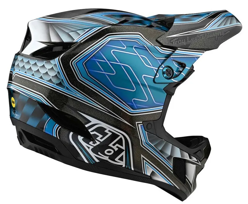 Troy Lee Designs D4 Composite Full Face MIPS MTB Helmet Low Rider/Teal-4