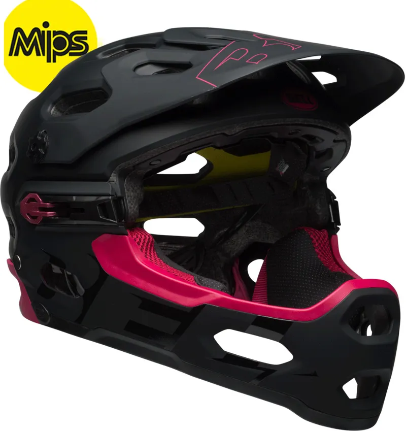 Bell Super 3r Mips Full Face MTB Helmet Gloss Black/Cherry