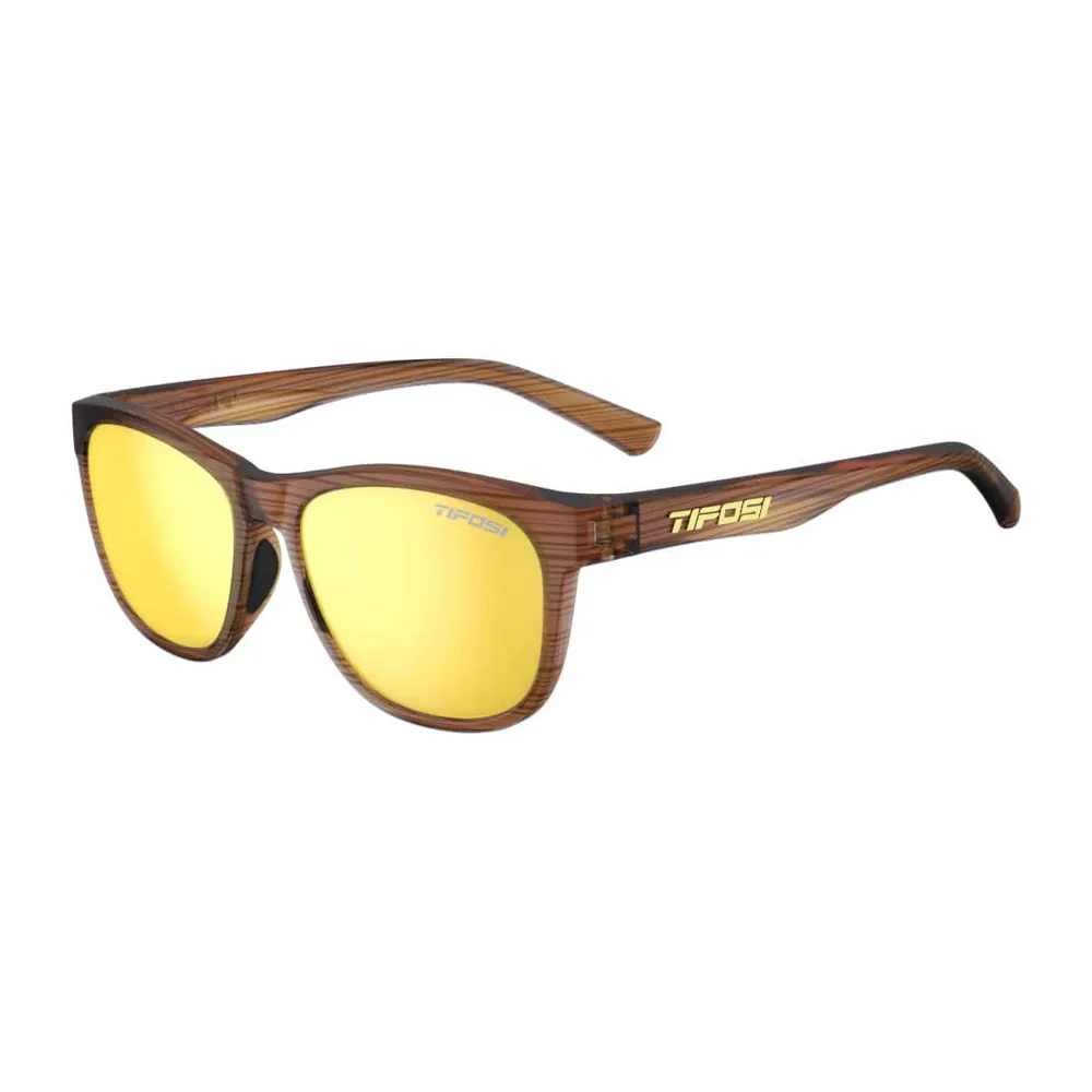 Image of Tifosi Swank Single Lens Sunglasses Woodgrain/Smoke
