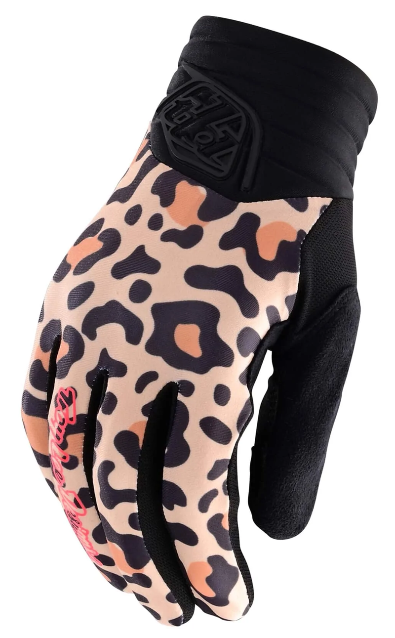 Troy Lee Designs Luxe Womens MTB Gloves Leopard Bronze