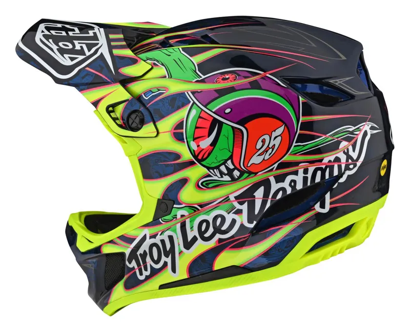 Troy Lee Designs D4 Composite Mips Full Face Helmet Eyeball Flo Yellow-2
