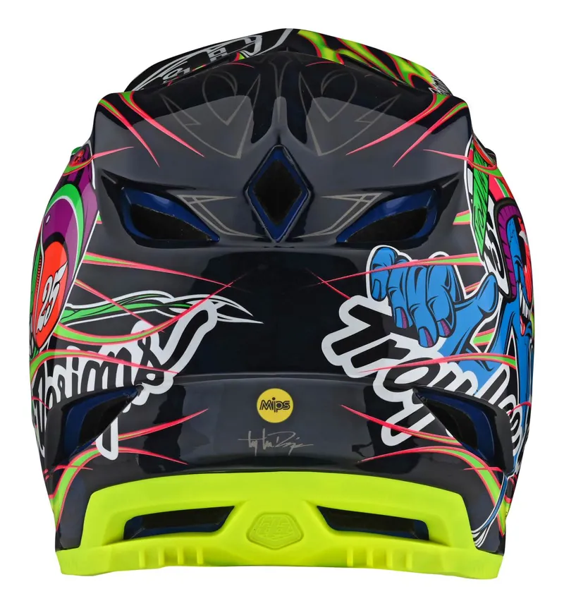 Troy Lee Designs D4 Composite Mips Full Face Helmet Eyeball Flo Yellow-3