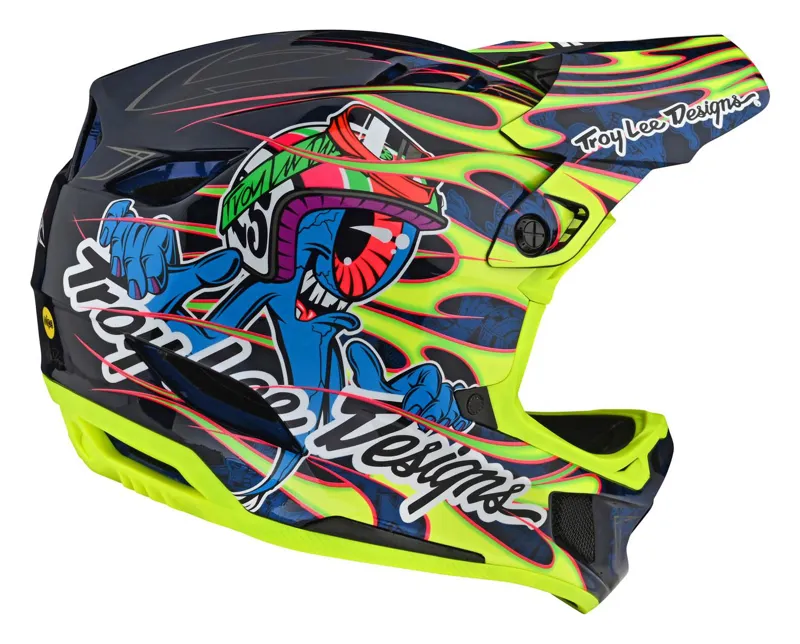 Troy Lee Designs D4 Composite Mips Full Face Helmet Eyeball Flo Yellow-4