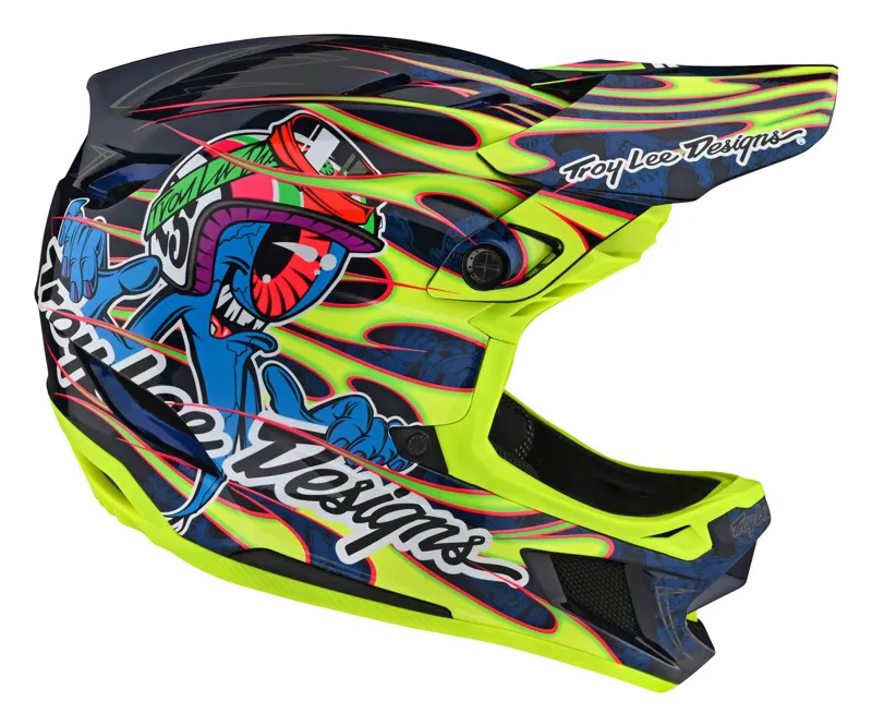 Troy Lee Designs D4 Composite Mips Full Face Helmet Eyeball Flo Yellow-5