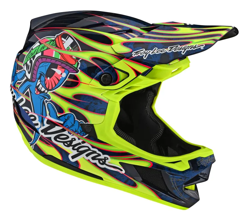 Troy Lee Designs D4 Composite Mips Full Face Helmet Eyeball Flo Yellow-6
