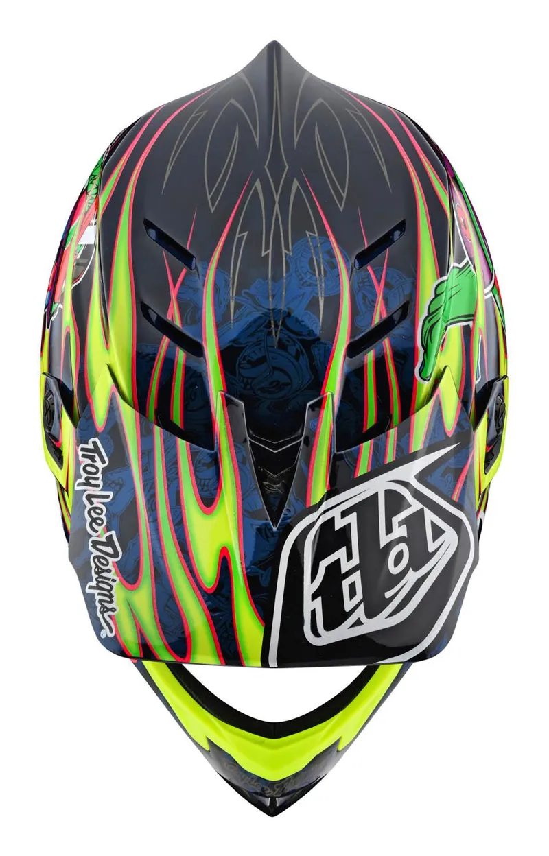 Troy Lee Designs D4 Composite Mips Full Face Helmet Eyeball Flo Yellow-7