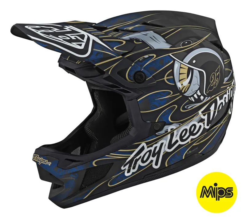 Troy Lee Designs D4 Carbon MIPS Full Face Helmet Eyeball Blue