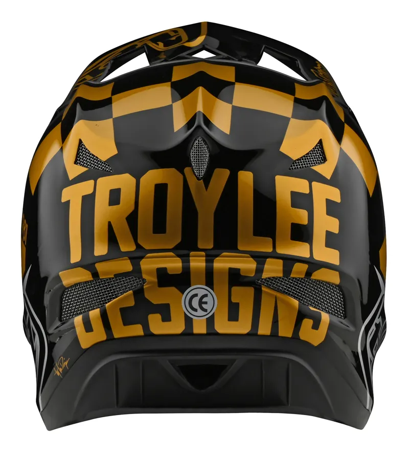 Troy Lee Designs D3 Fiberlite Full Face Helmet Race Shop Black / Gold-2