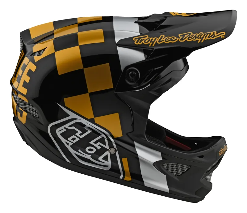 Troy Lee Designs D3 Fiberlite Full Face Helmet Race Shop Black / Gold-3