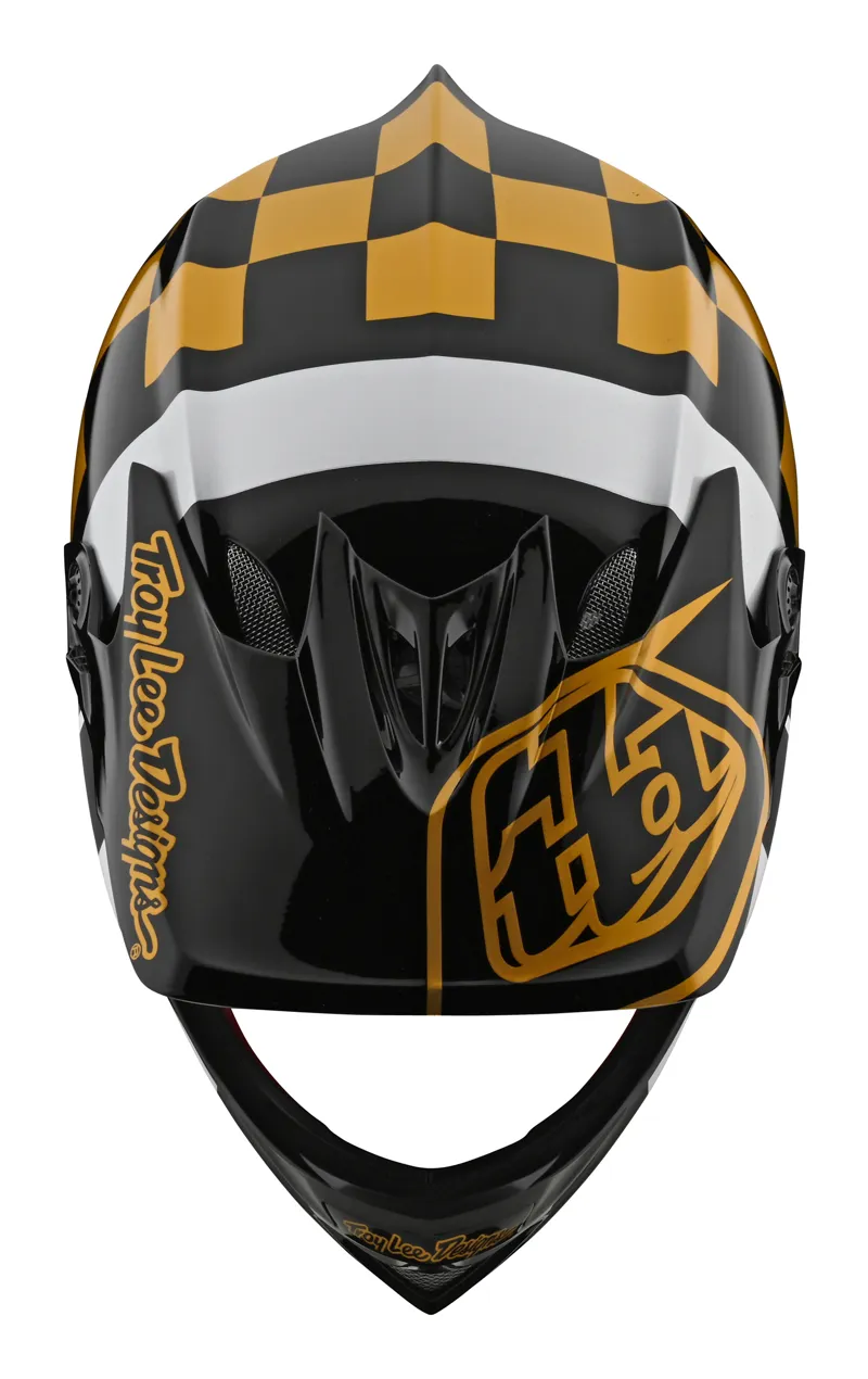 Troy Lee Designs D3 Fiberlite Full Face Helmet Race Shop Black / Gold-4