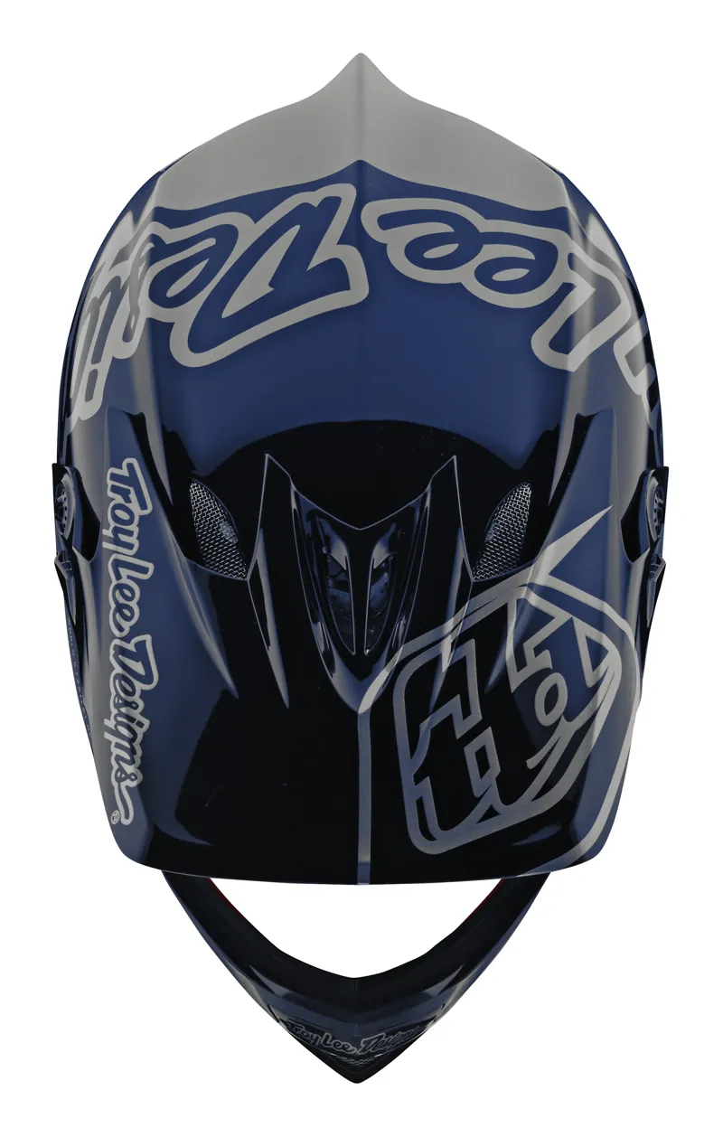 Troy Lee Designs D3 Fiberlite Full Face Helmet Silhouette Navy/Silver-4