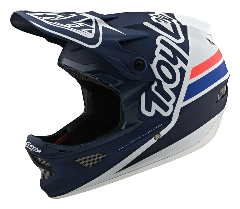 Troy Lee Designs D3 Fiberlite Full Face Helmet Silhouette Navy/White