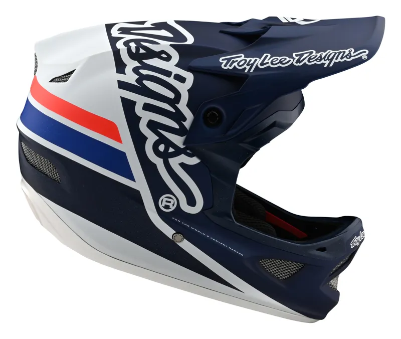 Troy Lee Designs D3 Fiberlite Full Face Helmet Silhouette Navy/White-3