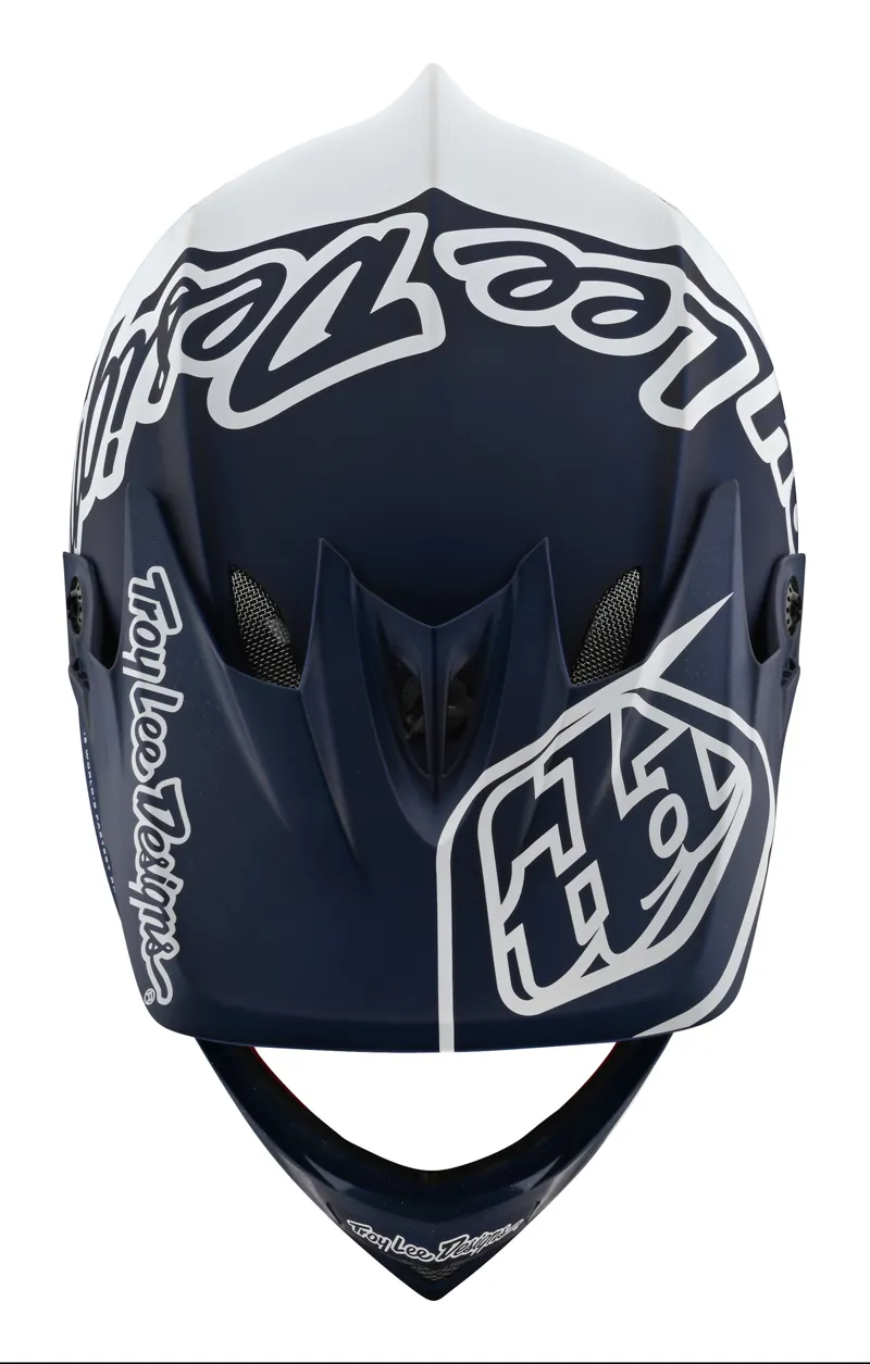 Troy Lee Designs D3 Fiberlite Full Face Helmet Silhouette Navy/White-4