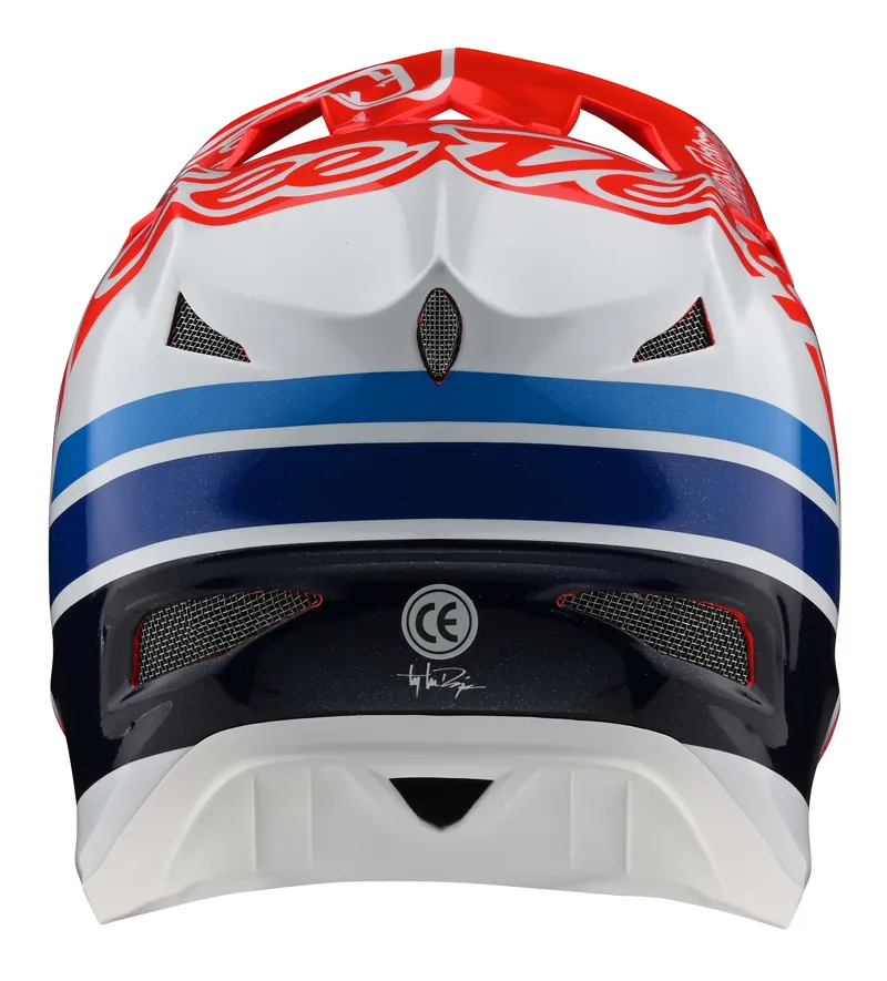 Troy Lee Designs D3 Fiberlite Full Face Helmet Silhouette Red/White-2