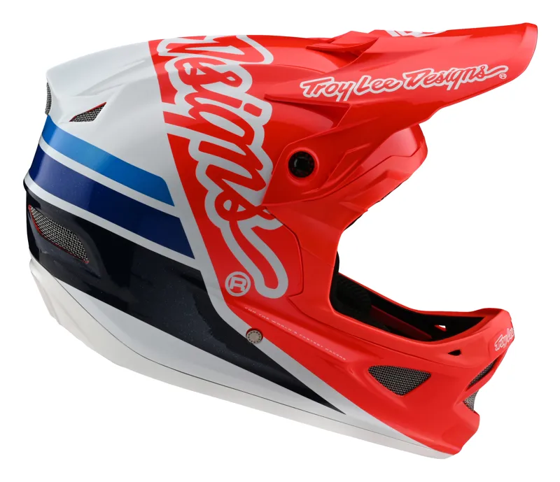 Troy Lee Designs D3 Fiberlite Full Face Helmet Silhouette Red/White-3