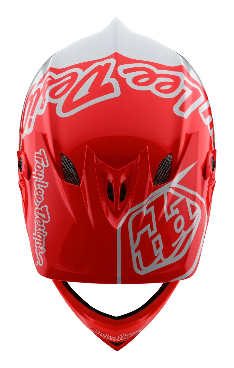 Troy Lee Designs D3 Fiberlite Full Face Helmet Silhouette Red/White-4