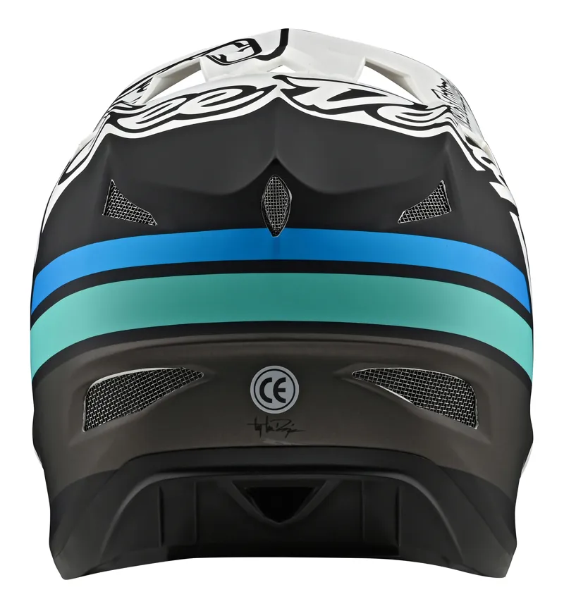 Troy Lee Designs D3 Fiberlite Full Face Helmet Silhouette White/Navy-2