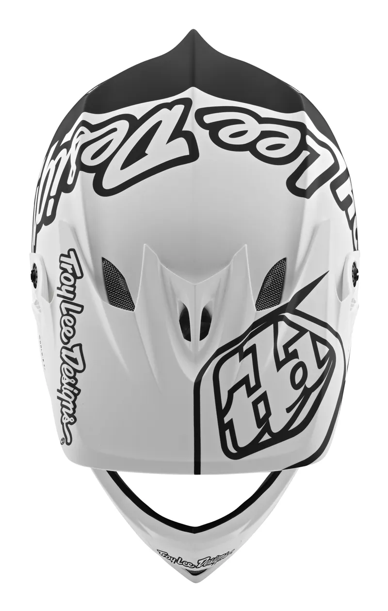 Troy Lee Designs D3 Fiberlite Full Face Helmet Silhouette White/Navy-4