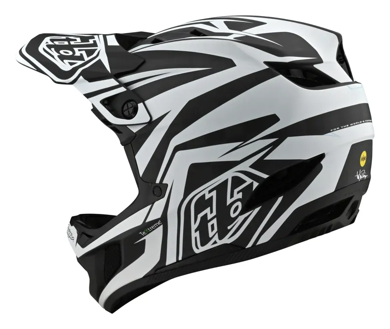 Troy Lee Designs D4 Carbon Full Face MTB Helmet Slash Black/White-1