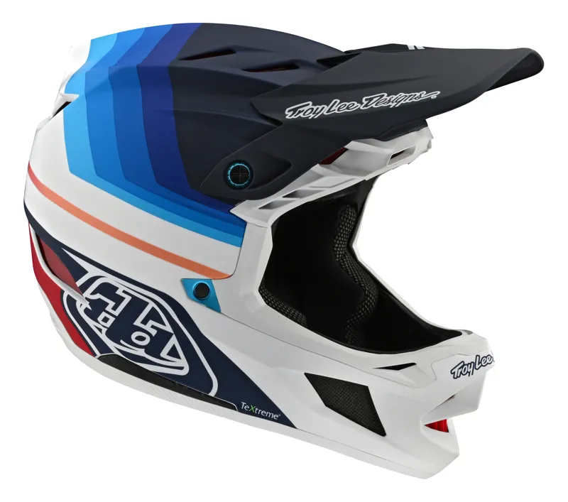Troy Lee Designs D4 Carbon Full Face MTB Helmet Mirage Navy/White-3