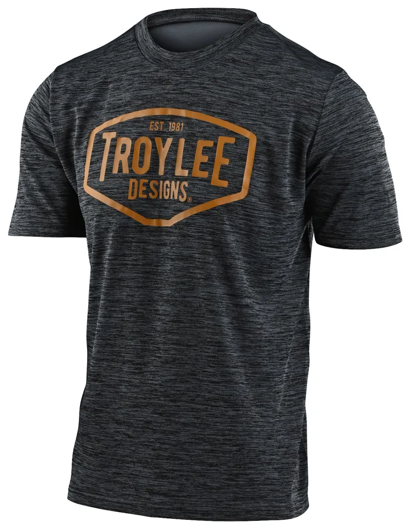 Troy Lee Designs Flowline SS Jersey Station Heather Black/Yellow