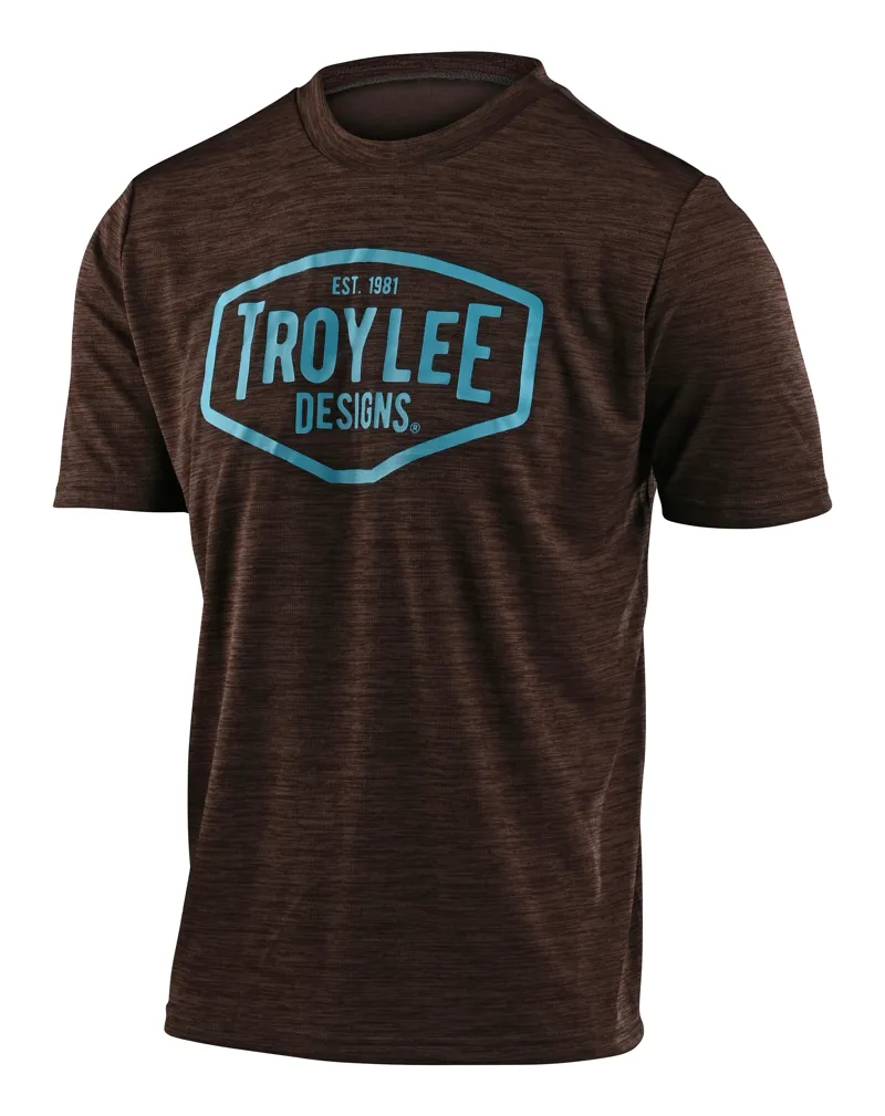 Troy Lee Designs Flowline SS Jersey Station Heather Dark Moka/Blue