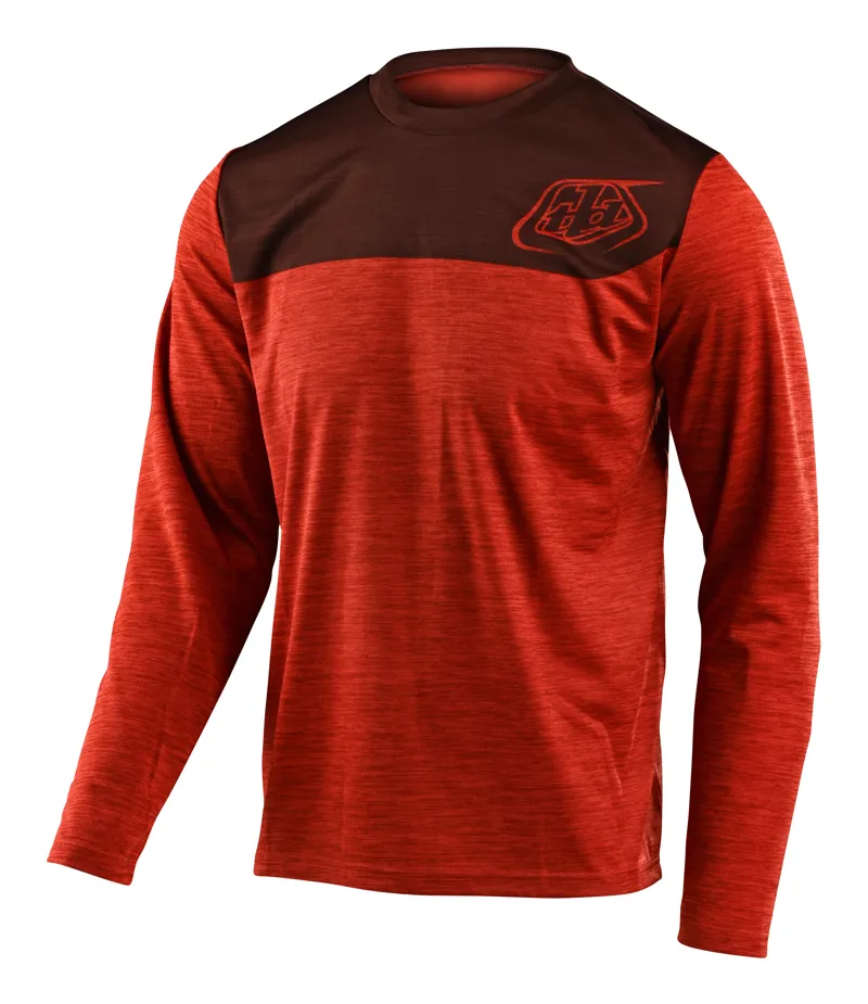 Troy Lee Designs Flowline LS Jersey Shield Heather Tangerine/Slate