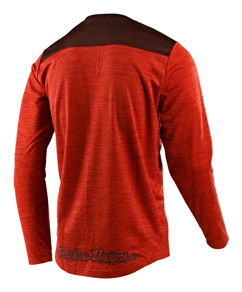 Troy Lee Designs Flowline LS Jersey Shield Heather Tangerine/Slate-1