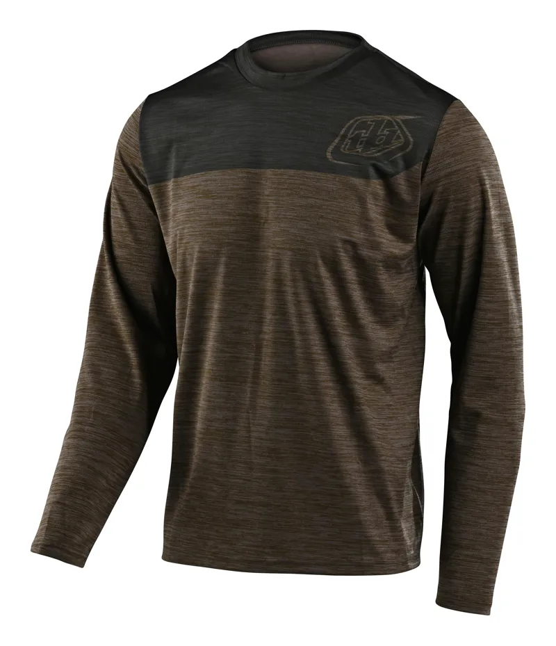 Troy Lee Designs Flowline LS Jersey Shield Heather Walnut/Charcoal