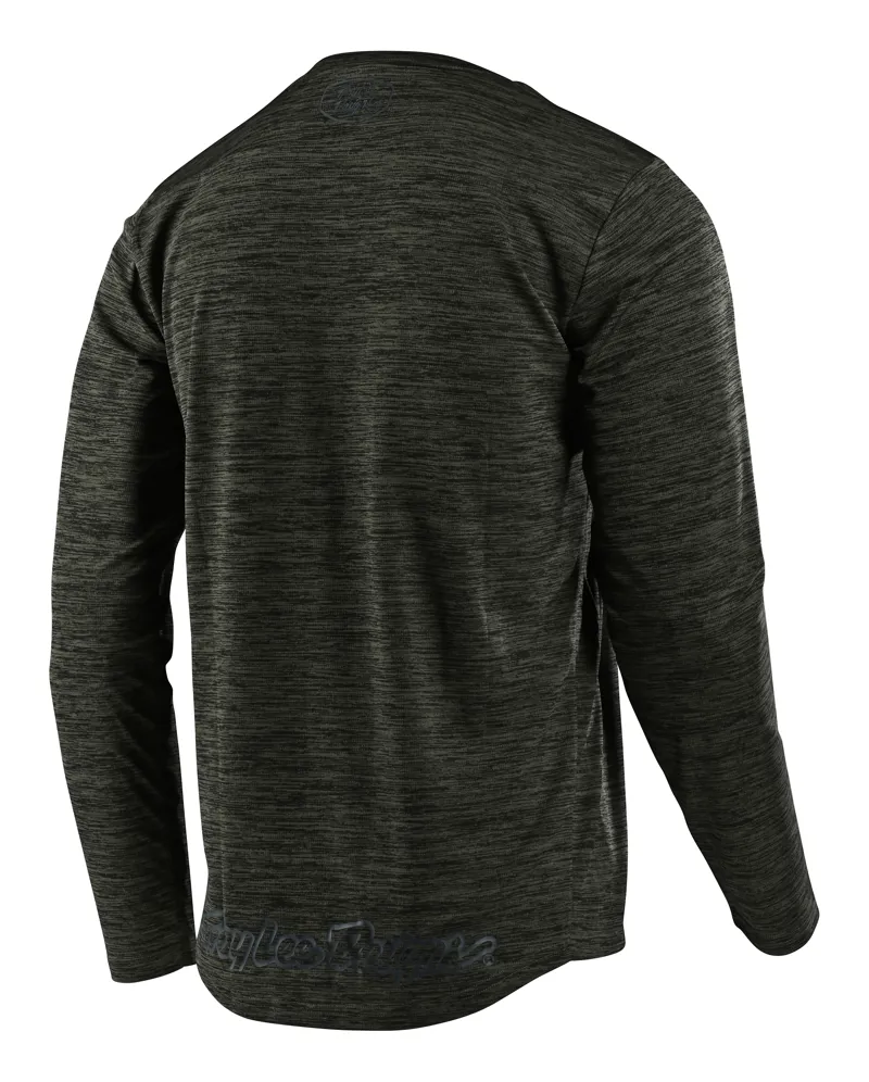 Troy Lee Designs Flowline LS Jersey Signature Heather Green/Tangerine-1