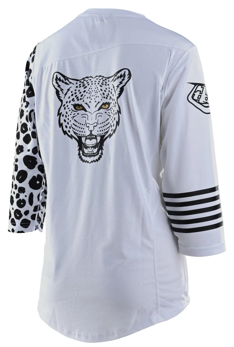Troy Lee Designs Mischief Womens 3/4 Jersey Leopard White-1