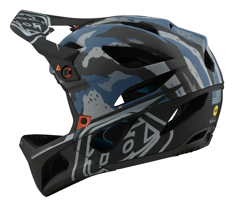 Troy Lee Designs Stage Full Face MIPS MTB Helmet Camo Light Blue-1