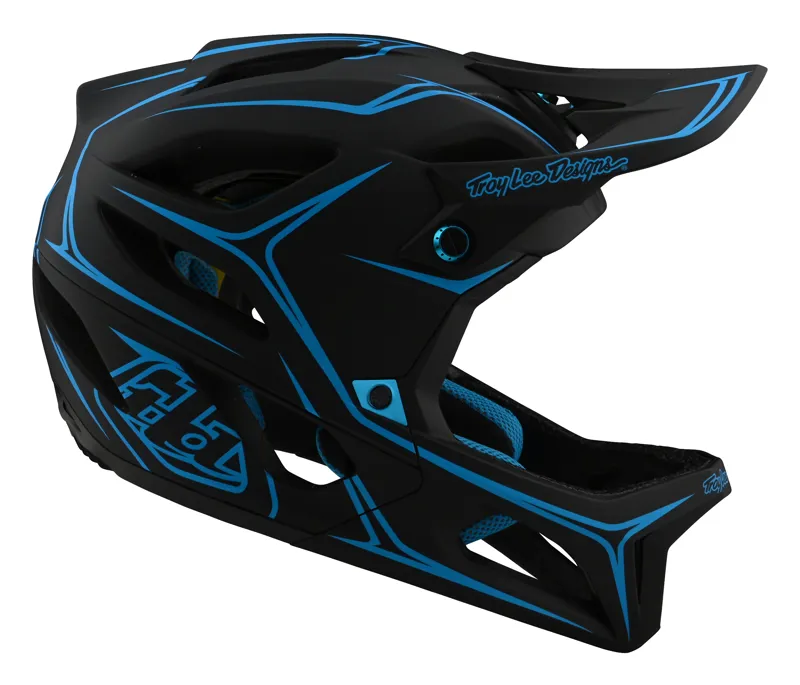 Troy Lee Designs Stage Full Face Mtb Helmet Pinstripe Black/cyan-3
