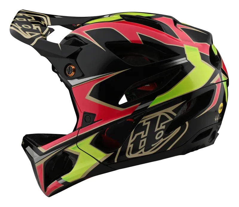Troy Lee Designs Stage Full Face Mtb Helmet Ropo Pink/Yellow-1