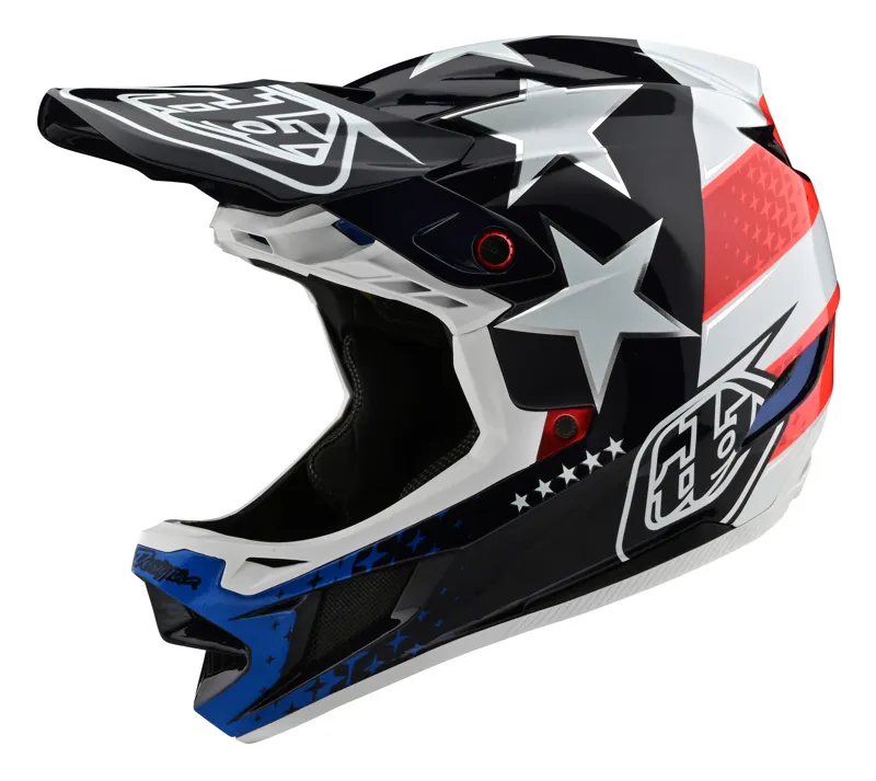 Troy Lee D4 Composite Full Face MTB Helmet Freedom 2.0 Red/White/Blue