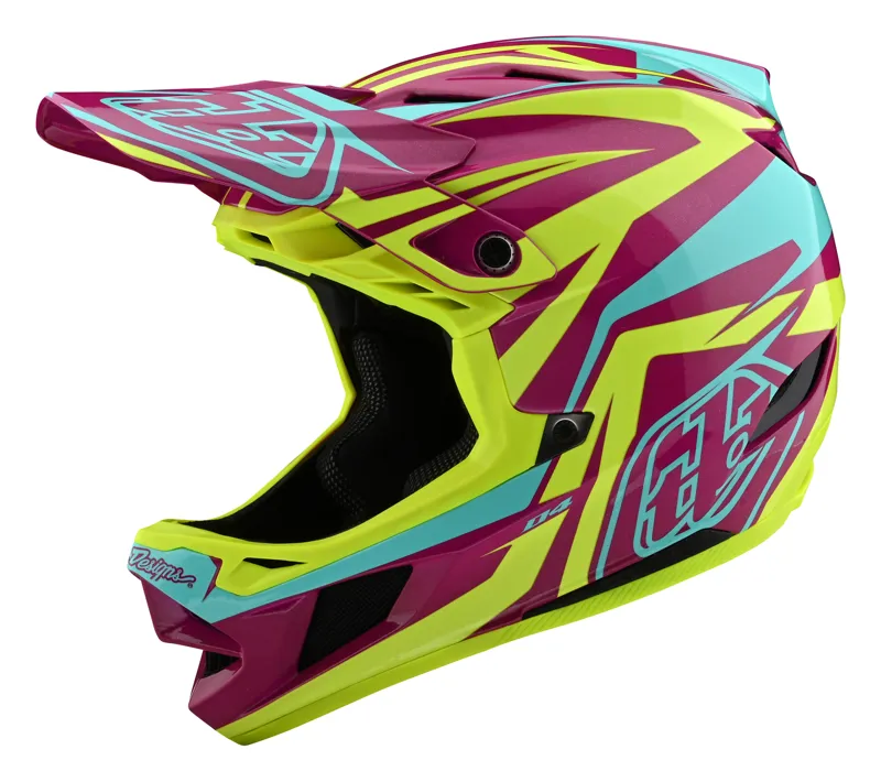 Troy Lee Designs D4 Composite Full Face MTB Helmet Slash Purple/Yellow 