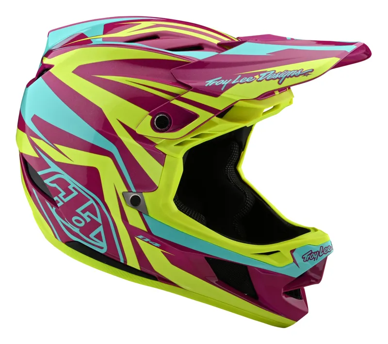 Troy Lee Designs D4 Composite Full Face MTB Helmet Slash Purple/Yellow -1