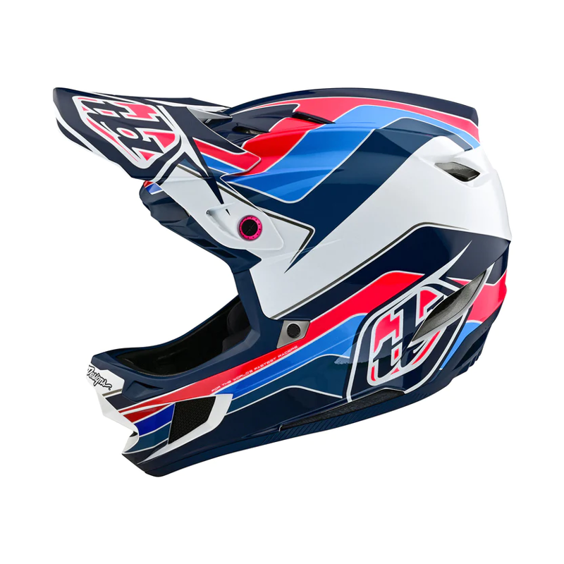 Troy Lee Designs D4 Polyacrylite MIPS MTB Full Face Helmet Block Blue/White-2