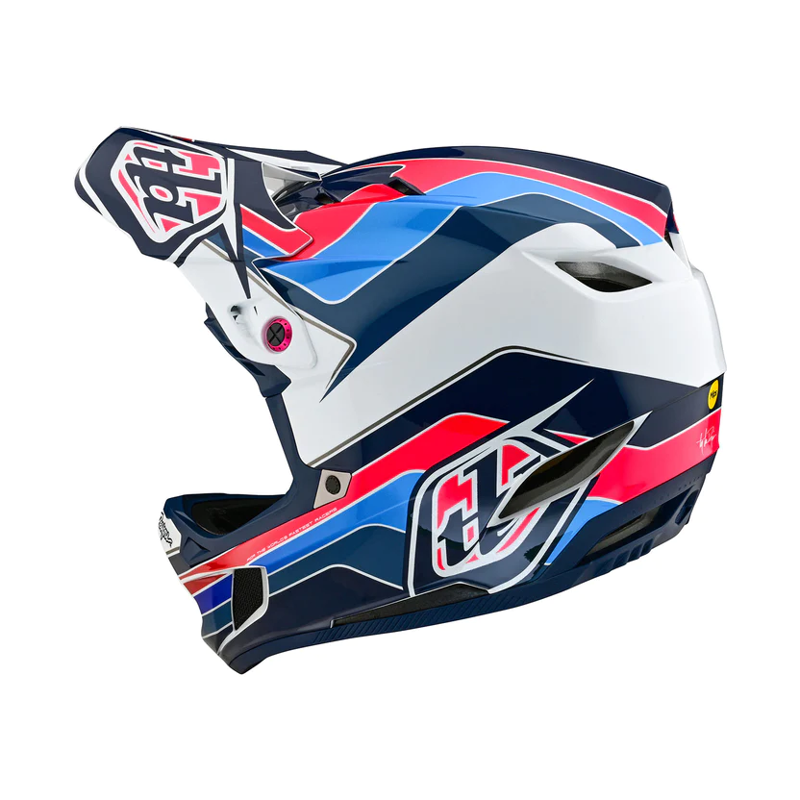 Troy Lee Designs D4 Polyacrylite MIPS MTB Full Face Helmet Block Blue/White-3
