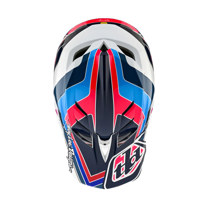 Troy Lee Designs D4 Polyacrylite MIPS MTB Full Face Helmet Block Blue/White-4