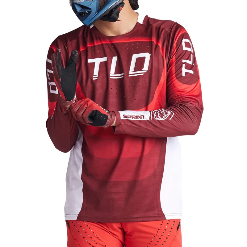 Troy Lee Designs Sprint LS Mountain Bike Jersey Reverb Race Red-5