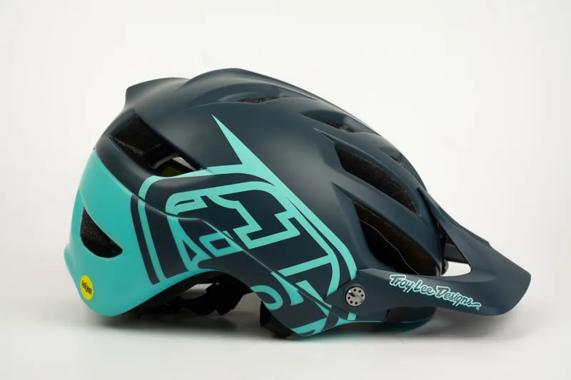 Troy Lee Designs A1 Mips Helmet Classic Dark Grey/Aqua-2