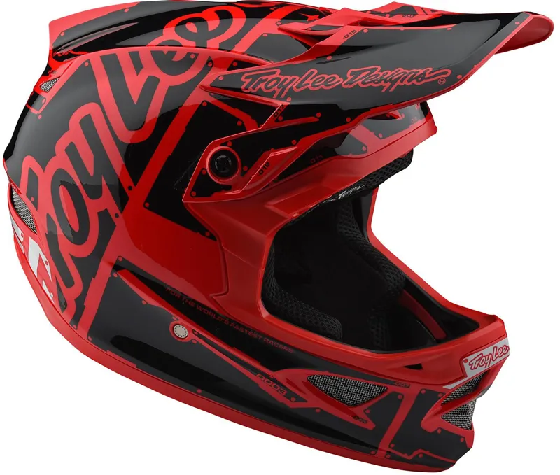 Troy Lee Designs D3 Fiberlite Full Face Helmet Factory Red-1