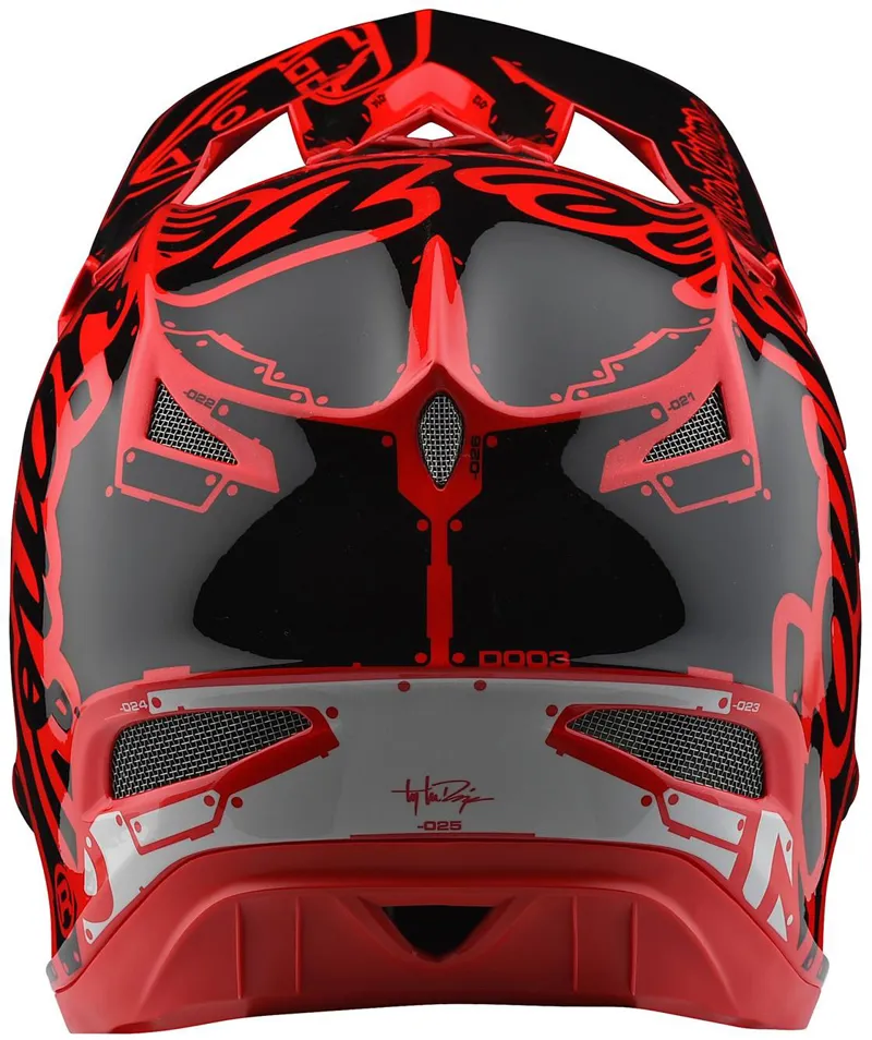 Troy Lee Designs D3 Fiberlite Full Face Helmet Factory Red-2