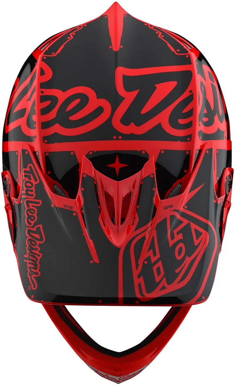Troy Lee Designs D3 Fiberlite Full Face Helmet Factory Red-3