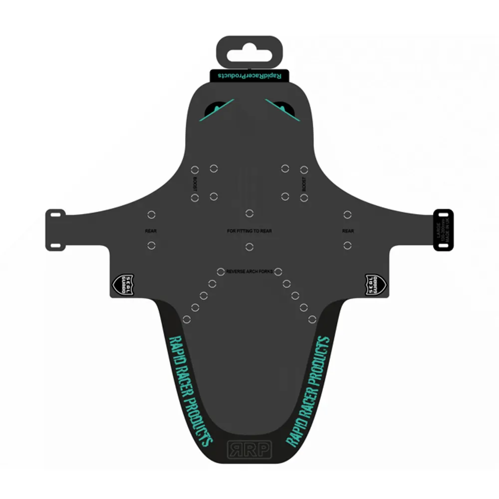 RapidRacerProducts Rapid Racer Product EnduroGuard Mudguard Black/Turquoise